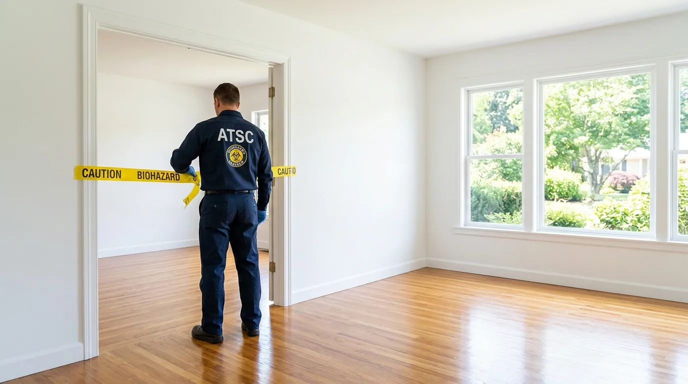 Certified biohazard cleanup crew performing Crime Scene Cleanup in Harvard